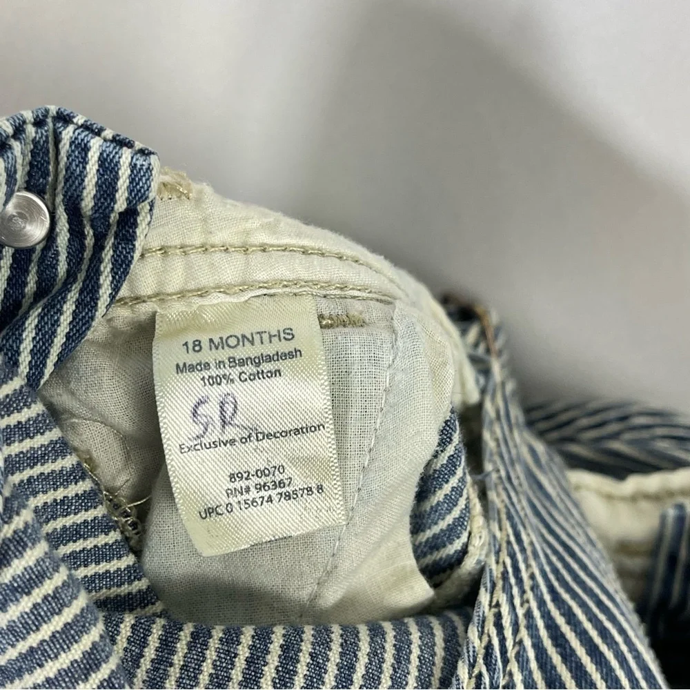 OshKosh B'gosh 18 Months Pinstripe Overalls Retro Outdoor Rugged Chore Barn